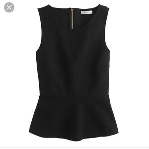 J Crew Black Peplum Top